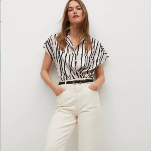 Mango Oversize striped shirt - Picture 1 of 4